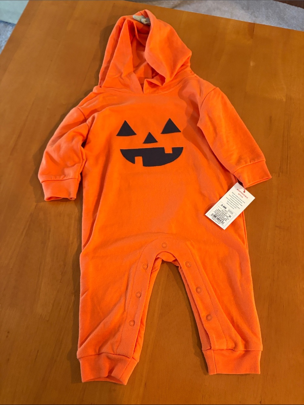 Cat & Jack Orange Jack-O'-Lantern Hooded One-Piece
